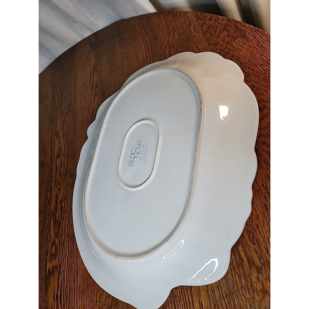 Vintage Studio Nova Original White Fruit Pear Platter 17.5